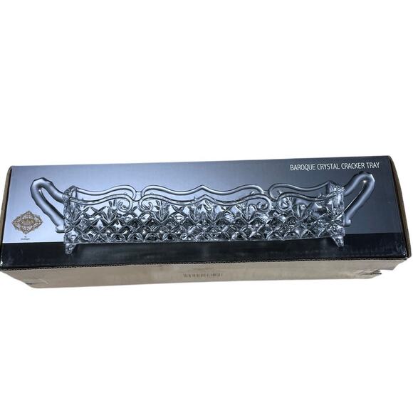 Shannon Crystal By Godinger Baroque Crystal Cracker Tray New In Box - Picture 4 of 4